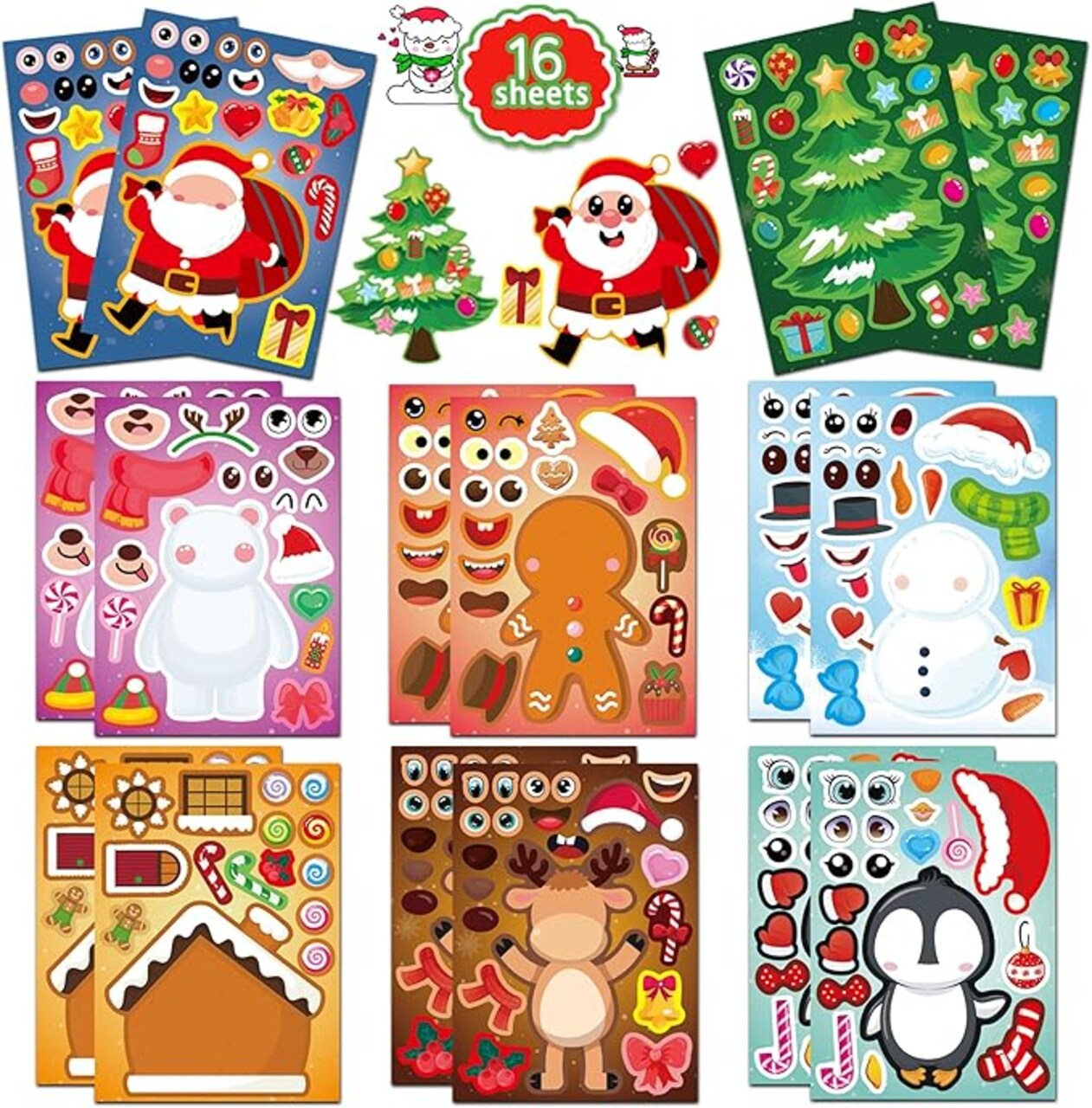 Christmas Stickers for Kids - Cute Stickers Christmas Gift - Christmas Stocking Stuffers for Kids - Christmas Decorations,Christmas Party Favors for Boys and Girls Ages 3 4 5 6 7 8